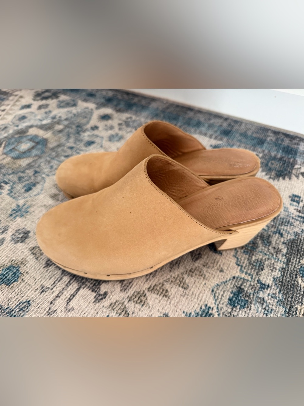 Madewell Tan Leather Clog Mules